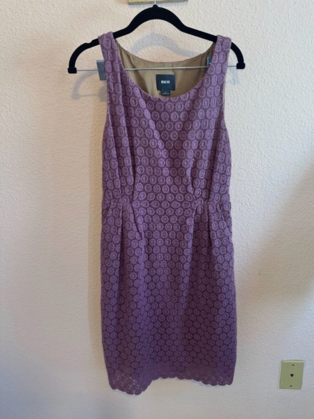 Spring Wedding Graduation Maeve Sz 6 Purple Eyelet Sleeveless Lined Dress